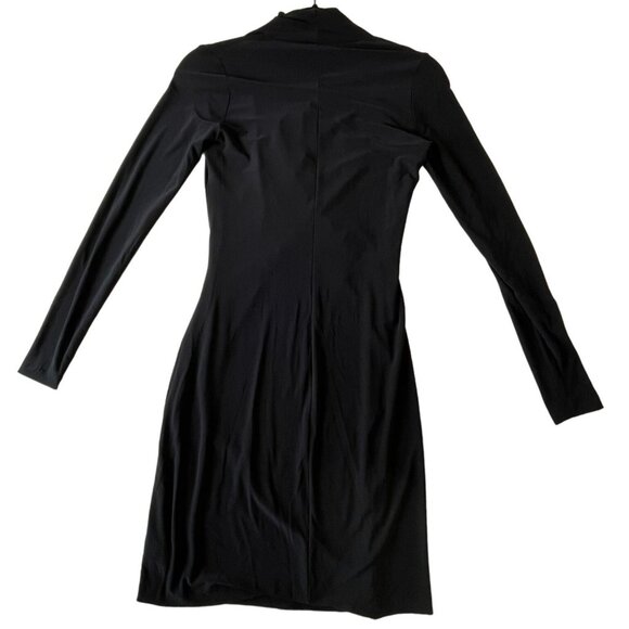 Norma Kamali Black Faux Wrap Dress Size XS Timeless Vintage Draping Elegance - Picture 5 of 14